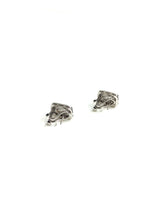 Vintage Modernist 14ct White Gold Opal and Diamond Studs