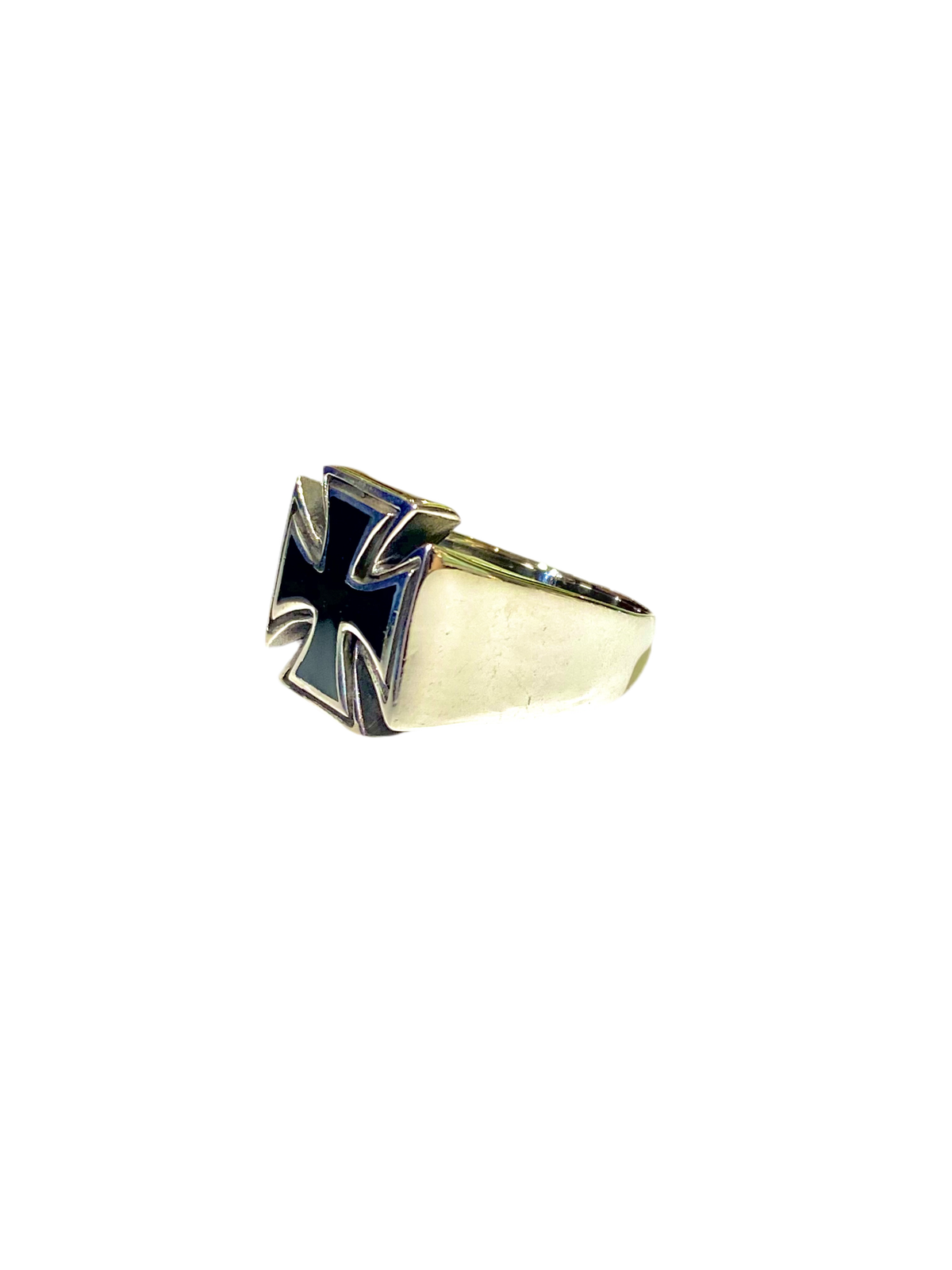 Iron Cross Ring in Sterling Silver