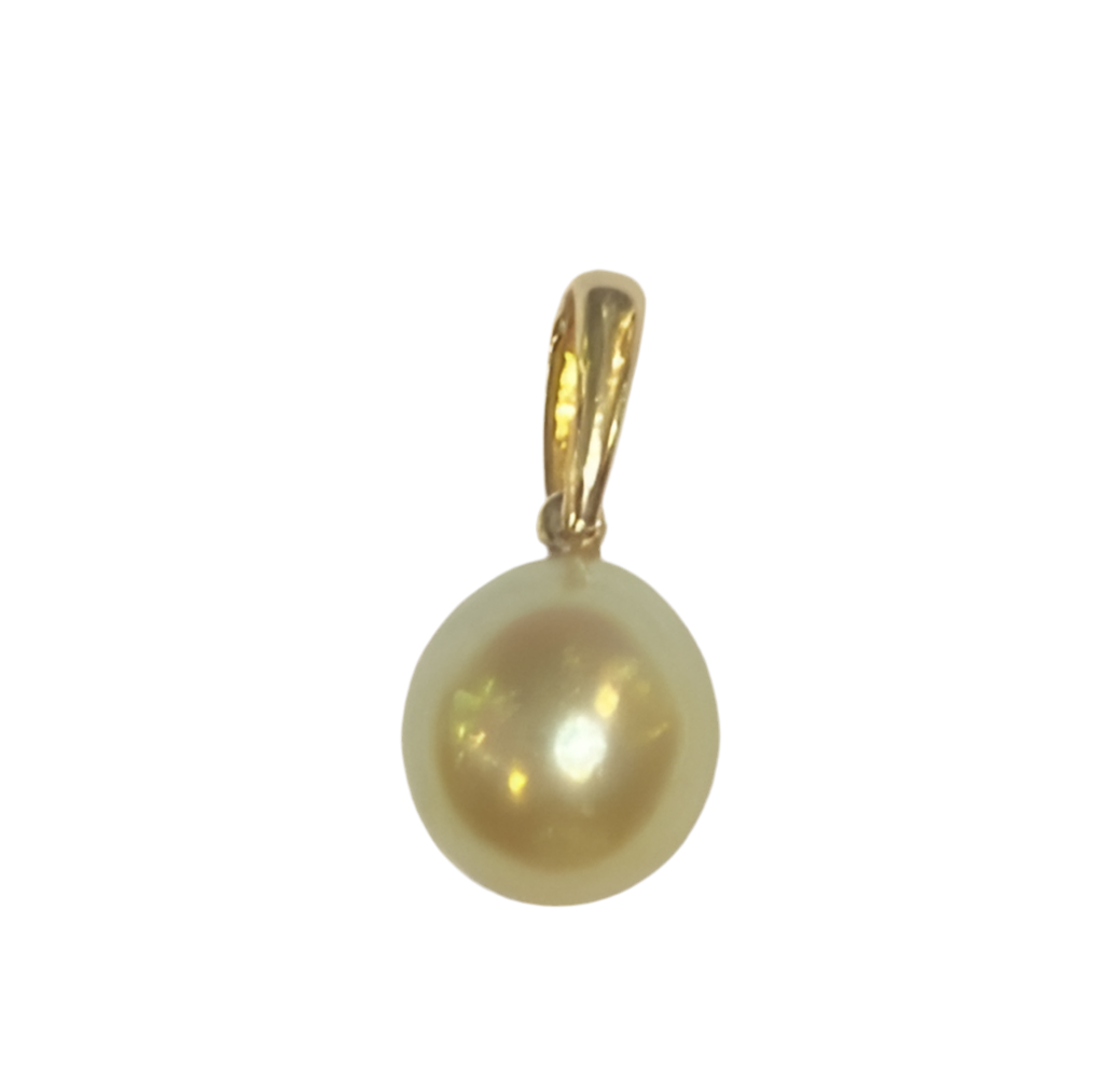 9ct Yellow Gold Golden South Sea Pearl Pendant