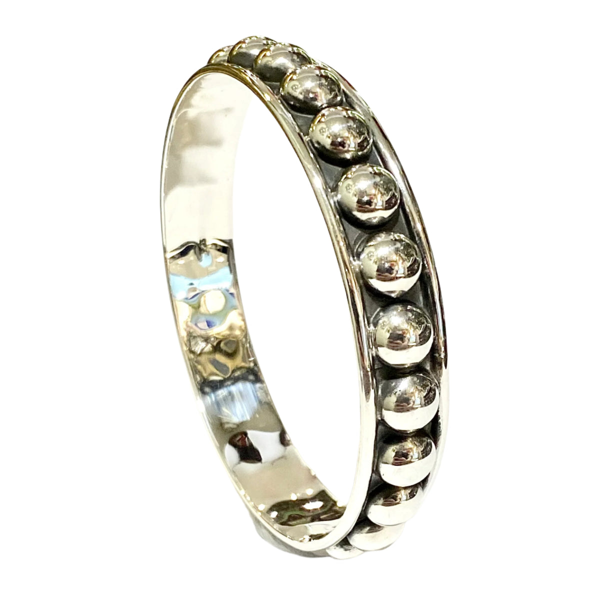 Sterling Silver Thin Bauble Solid Bangle