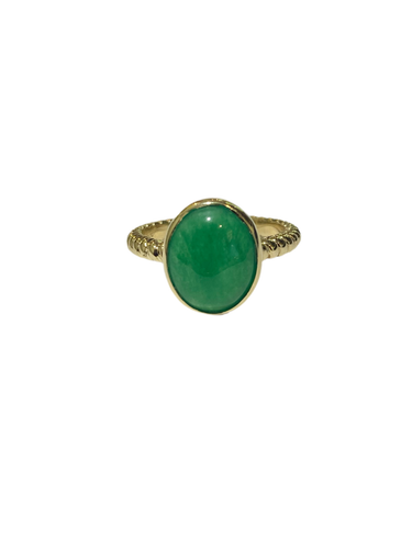 9ct Yellow Gold 3ct Jadeite Ring