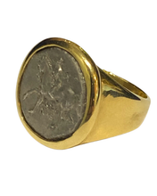 18ct Yellow Gold Roman Coin Ring