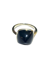 Black Onyx Sterling Silver Square Bullet Ring