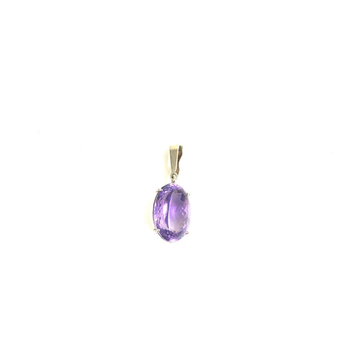 9ct White Gold 20ct Amethyst Pendant