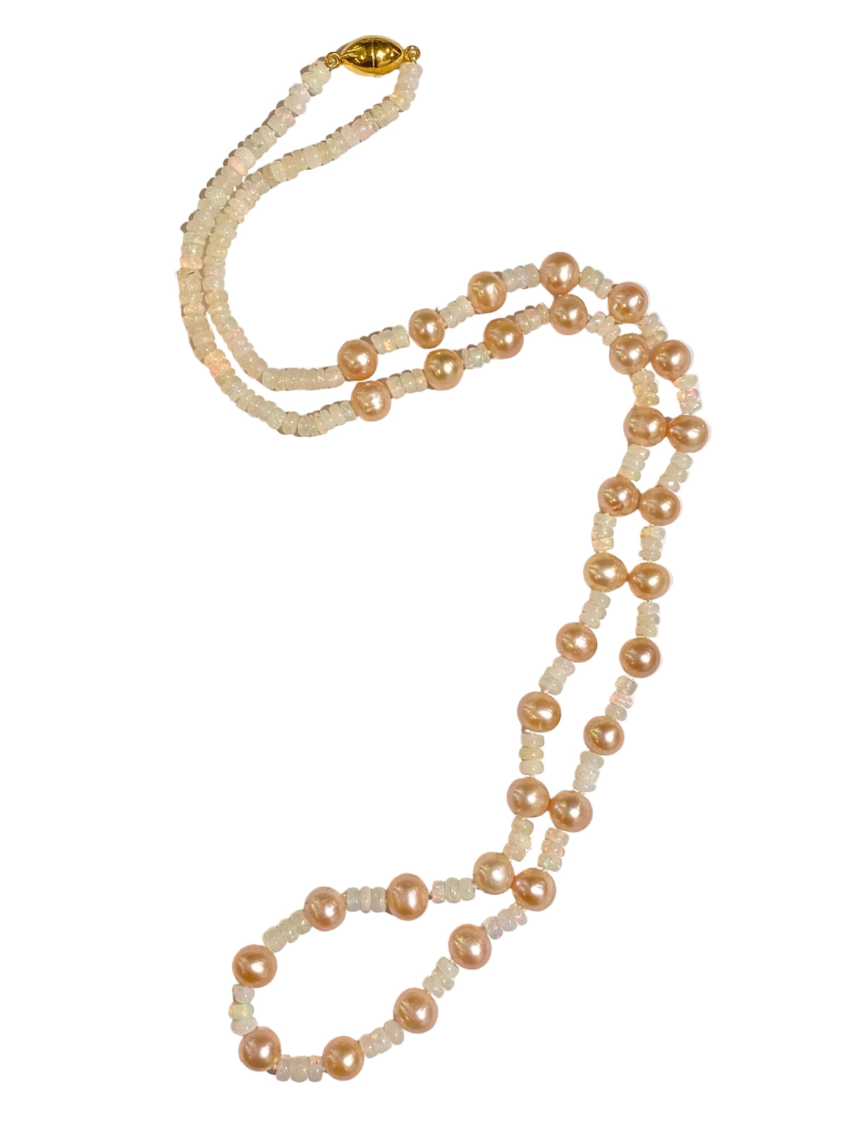 Freshwater Pearl and Opal Beaded Necklace