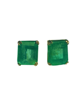 0.7ct Emerald Stud Earrings in 9ct Yellow Gold