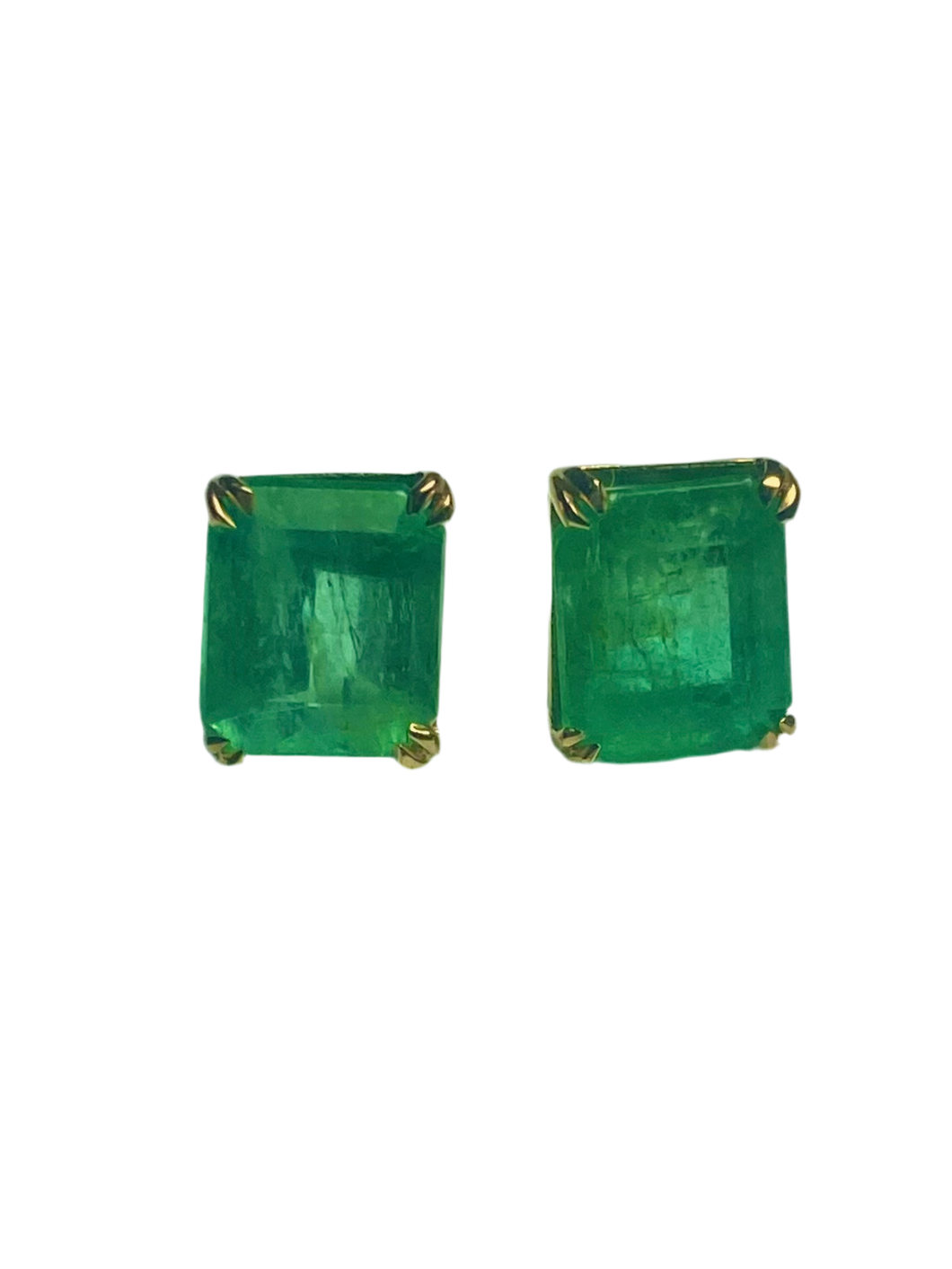 0.7ct Emerald Stud Earrings in 9ct Yellow Gold