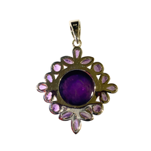 Sterling Silver Amethyst Floral Pendant