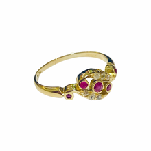 9ct Yellow Gold Ruby Diamond Ring