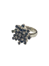 Sterling Silver Natural Blue Multiset Sapphire Ring