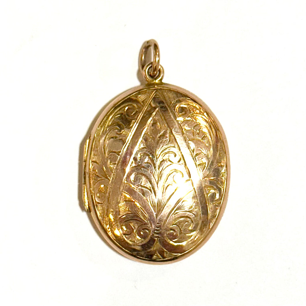 Antique 9ct Yellow Gold Oval Locket