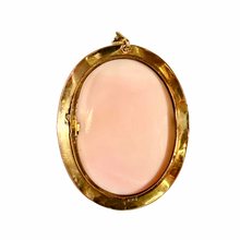 Antique Carved Pink Conch Shell Cameo Pendant