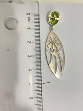 Sterling Silver Peridot and CZ Stud Drop Earring