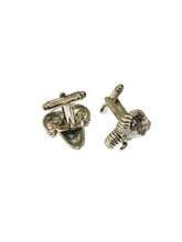 Sterling Silver Rams Head Cufflinks with Ruby
