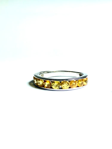 Yellow Sapphire Ring in Sterling Silver