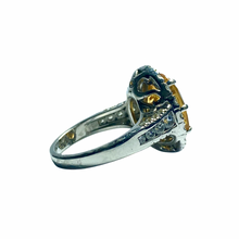 Citrine Ring with CZ in Sterling Silver