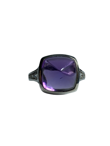 Amethyst and CZ Ring in Sterling Silver