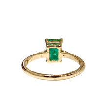 9ct Yellow Gold Natural Emerald Solitaire Ring