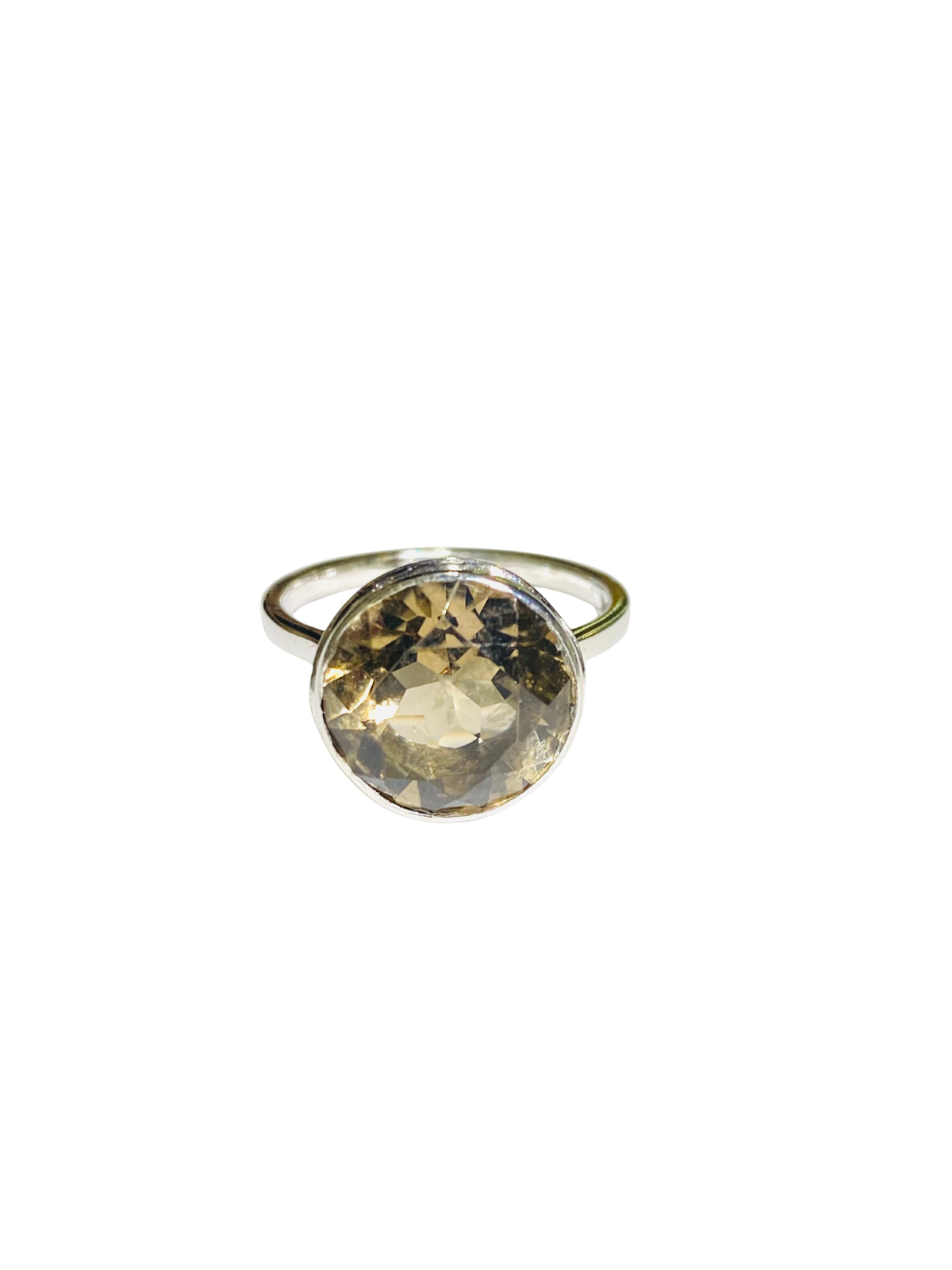 9ct White Gold 5ct Smokey Quartz Ring