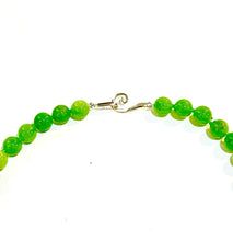 Green Agate Necklace with Silver Clasp