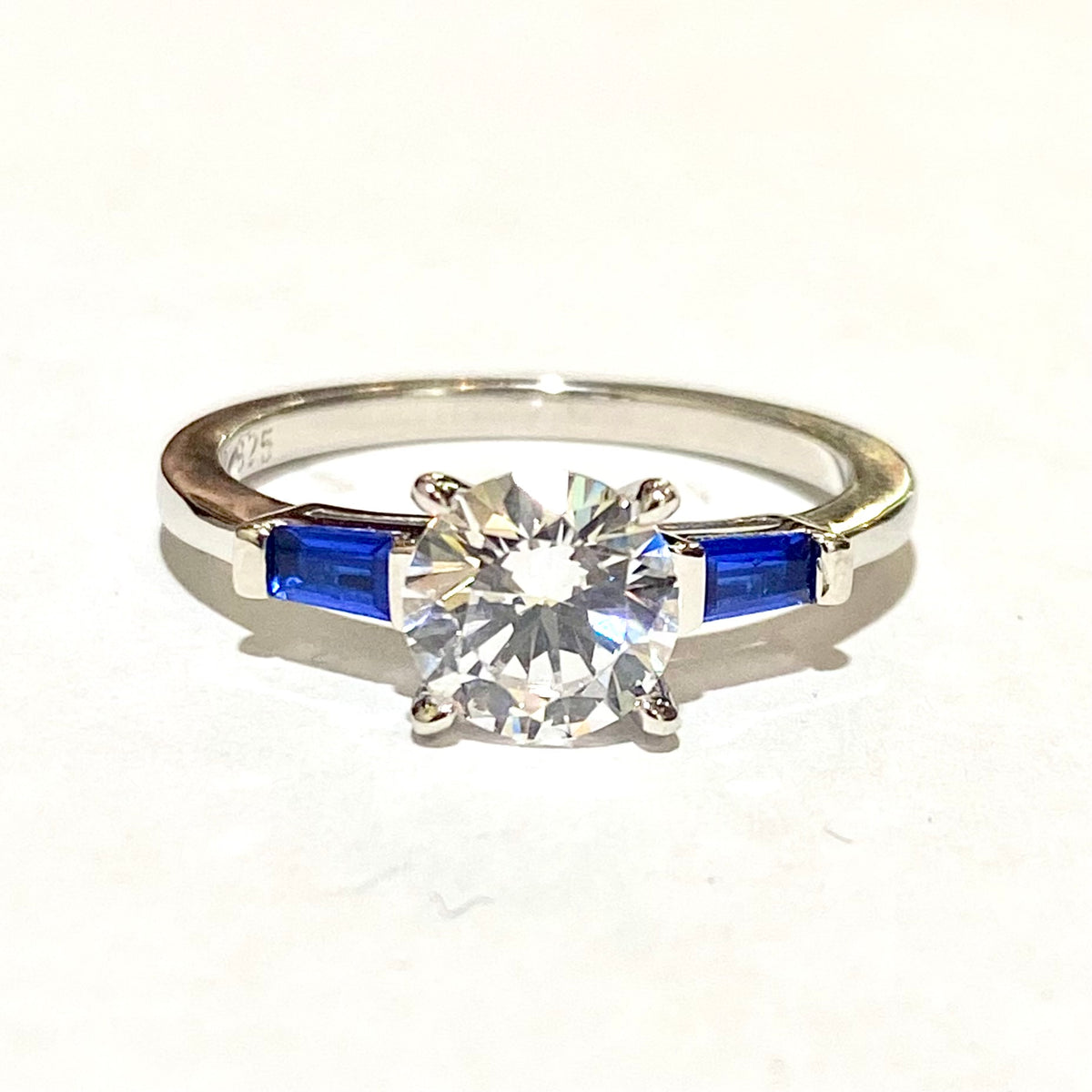 Sterling Silver Blue and White CZ Ring