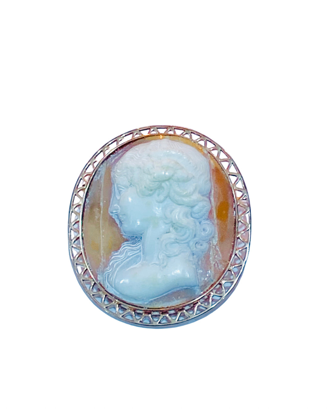 9ct Rose Gold Conch Shell Cameo Brooch