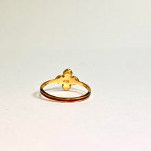 Sterling Silver Gold Plate Enamel Flower Ring