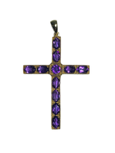 9ct Gold Cross Amethyst