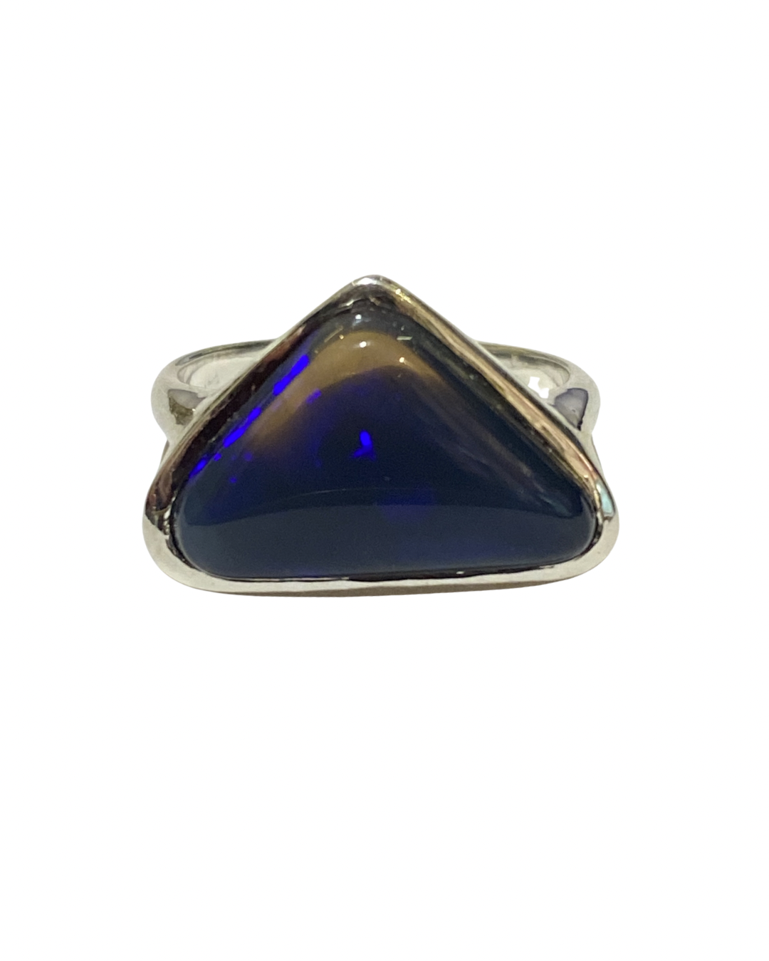 Sterling Silver Semi-Black Opal Ring