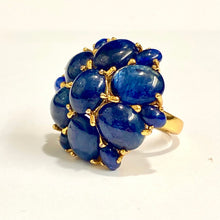 Sterling Silver Gold Plated Star Sapphire Cluster Ring