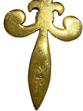 Sterling Silver Gold Plate Fleur-de-lis Pendant