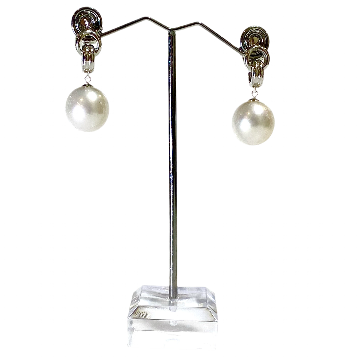 9ct White Gold 14mm South Sea Pearl Earrings