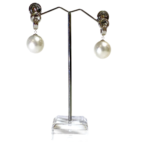 9ct White Gold 14mm South Sea Pearl Earrings