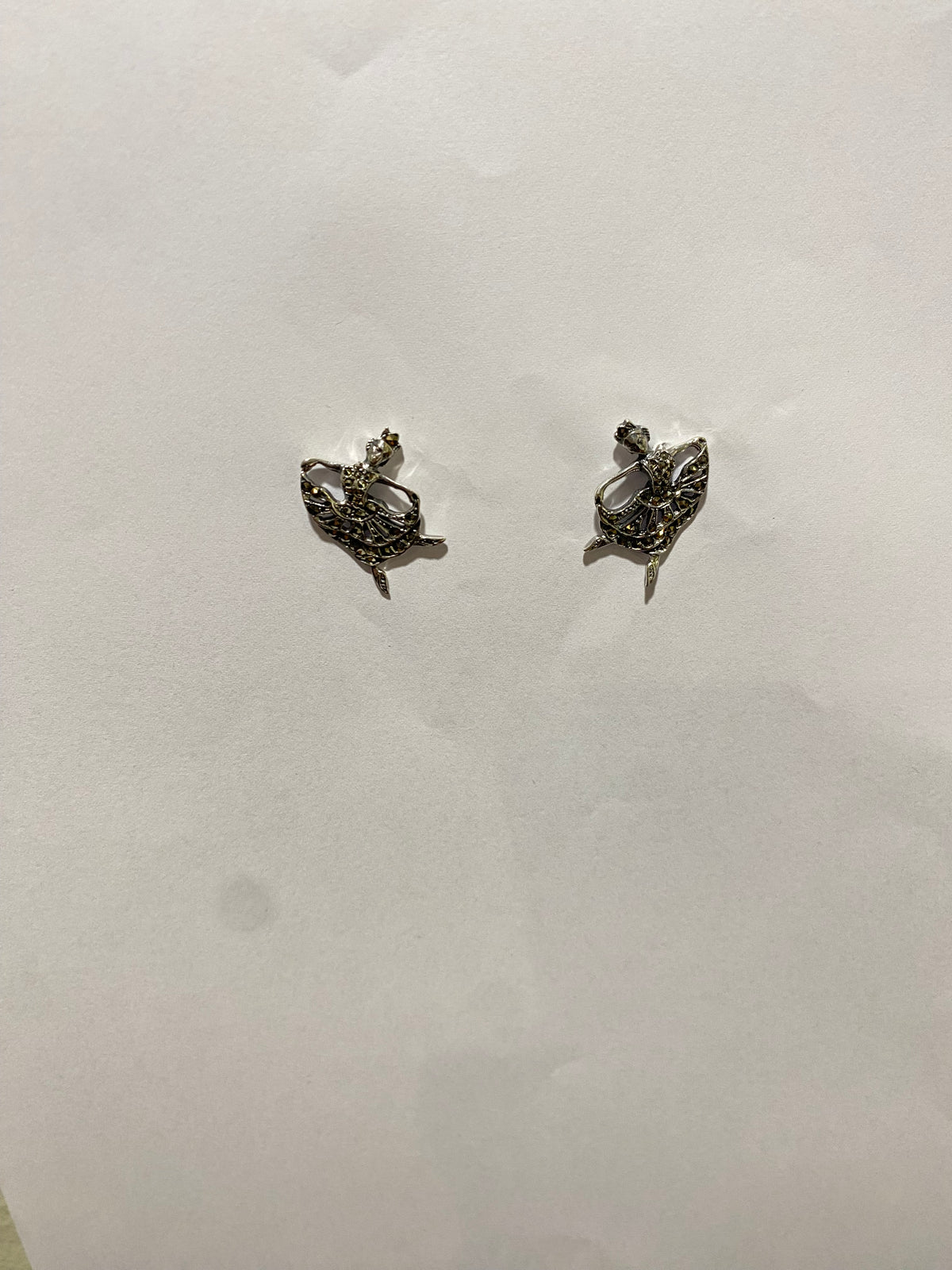 Art Deco Marcasite Ballerina Studs set in Sterling Silver