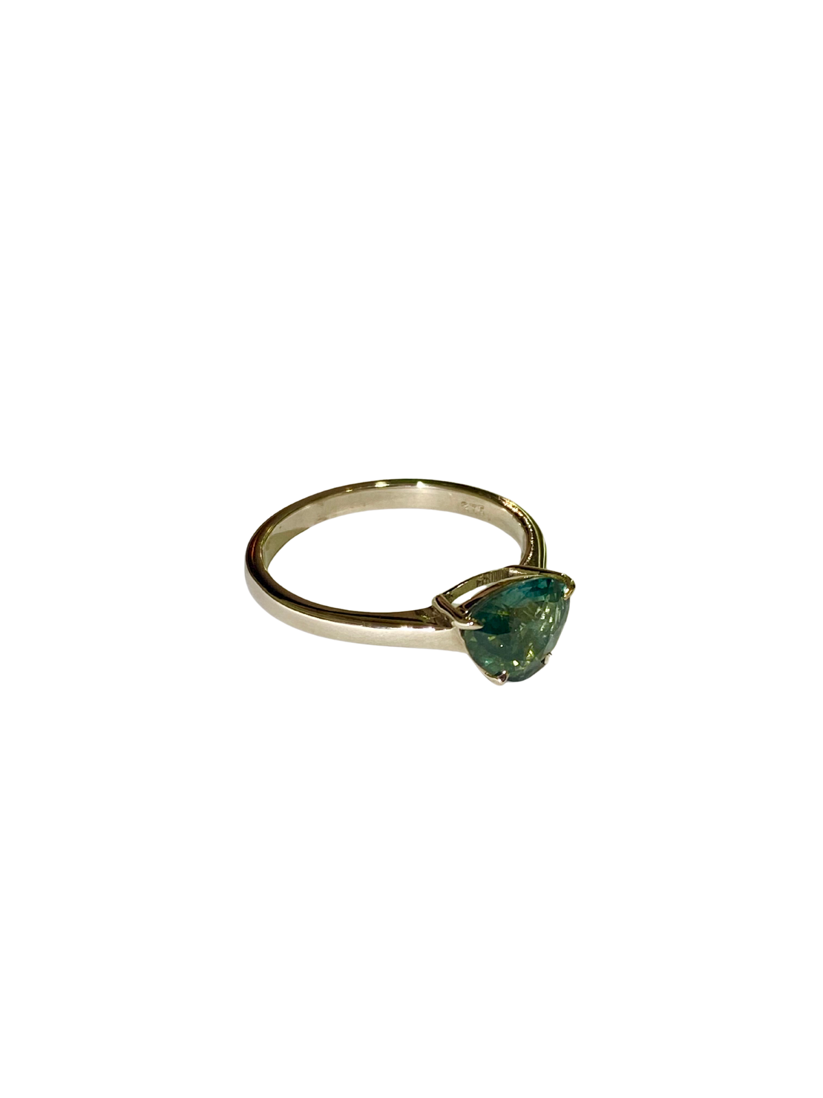 Teal Blue Sapphire 9ct White Gold ring