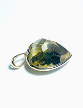 9ct Gold Yellow Topaz Faceted Heart Pendant