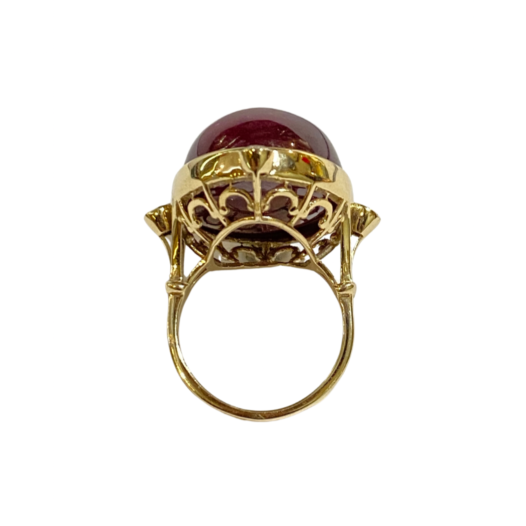 9ct Yellow Gold Star Ruby and Diamond Dress Ring