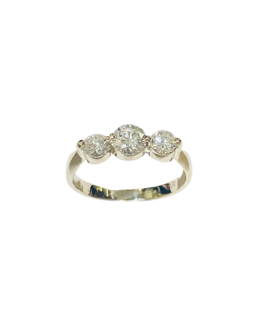 9ct White Gold Diamond Trilogy Ring