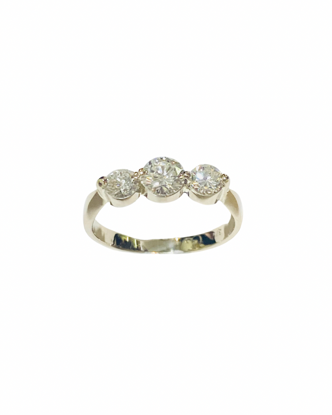 9ct White Gold Diamond Trilogy Ring