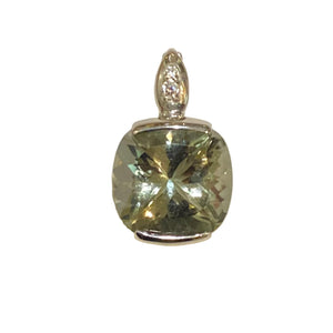 Sterling Silver Prasiolite Pendant – 15mm