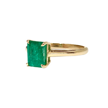 9ct Yellow Gold Natural Emerald Solitaire Ring