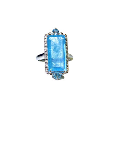 Aquamarine Ring in Sterling Silver