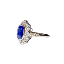 3ct Sapphire and Diamond Cluster Ring