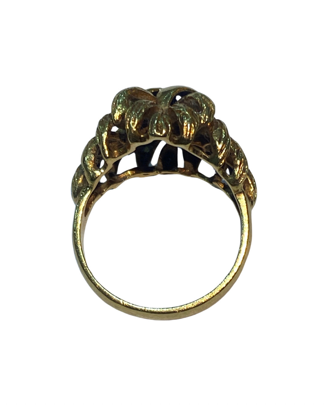 18ct Yellow Gold Modernist Fern Ring