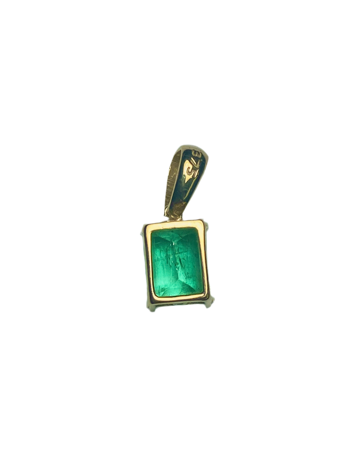 0.7ct Emerald Pendant in 9ct Yellow Gold