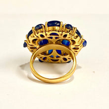 Sterling Silver Gold Plated Star Sapphire Cluster Ring