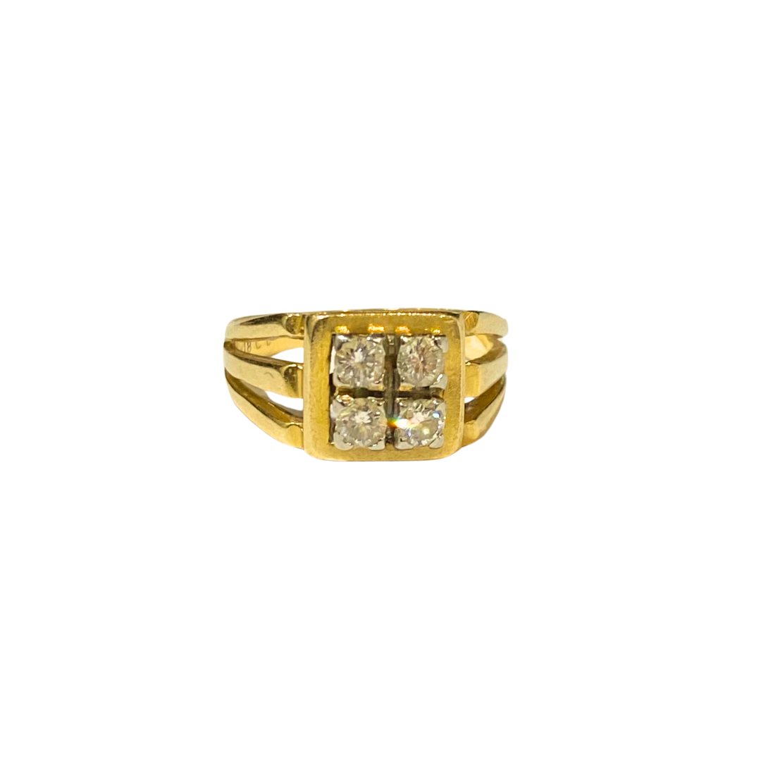 Antique 18ct Yellow Gold Diamond Ring