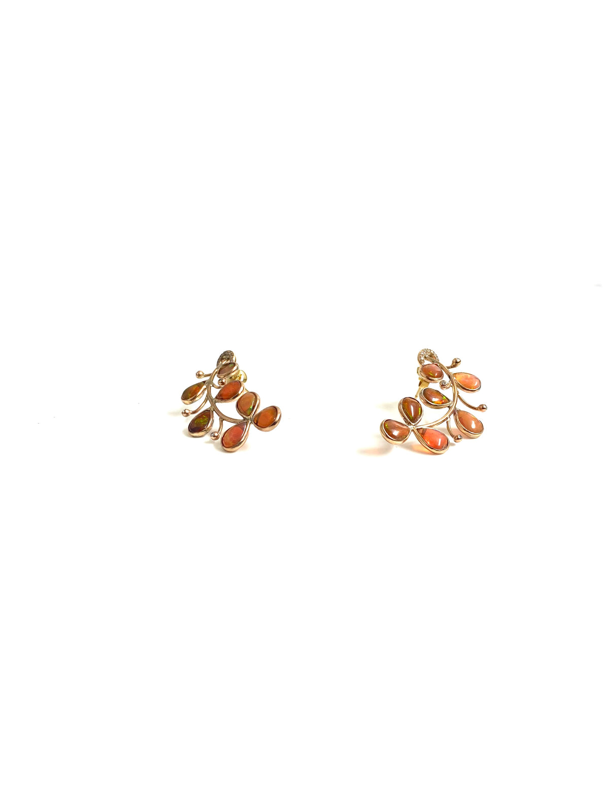 Pink Ethiopian Opal and Diamond Earrings