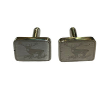Silver Laser Engraved Stag Cufflinks