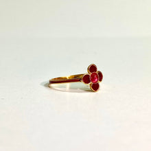 Sterling Silver Gold Plate Enamel Flower Ring